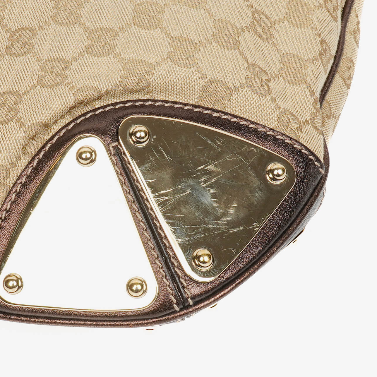 Gucci Monogram Canvas Mink Indy Top Handle Bag