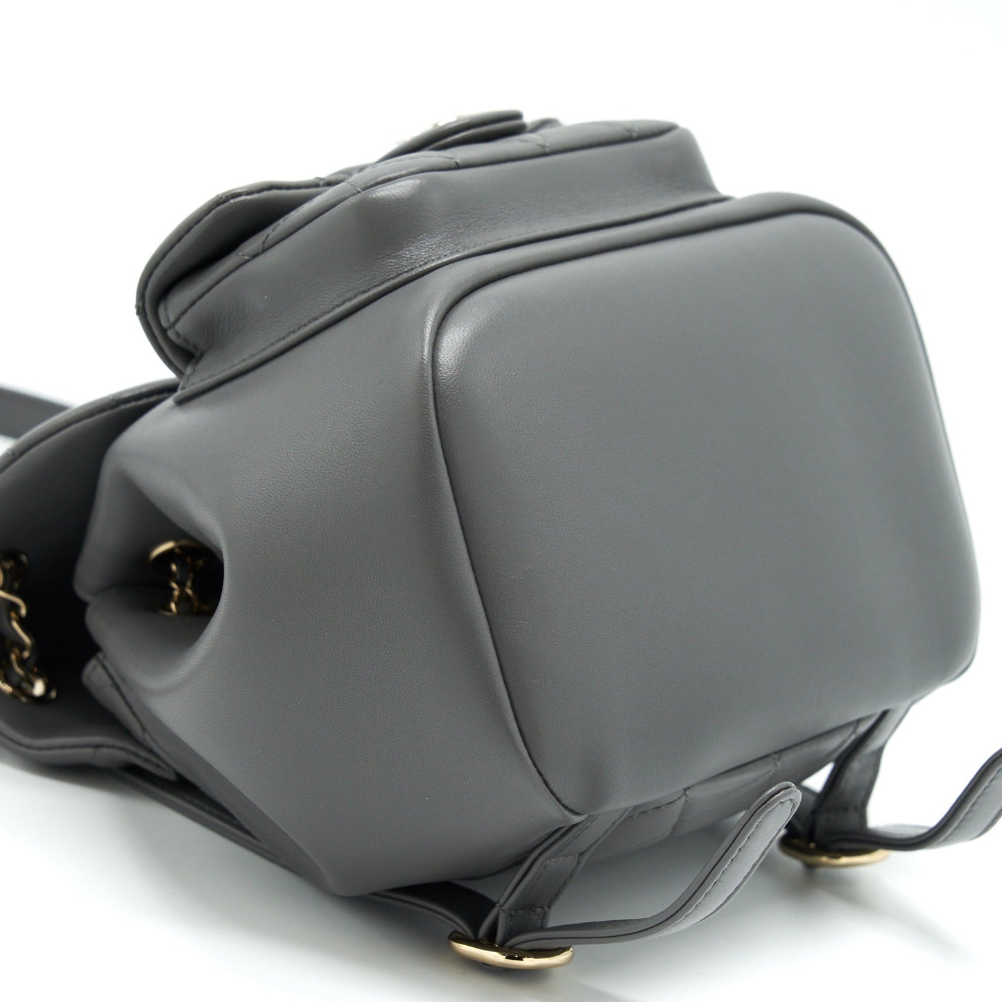 Chanel Mini Duma Backpack Lambskin Grey L (Microchip)