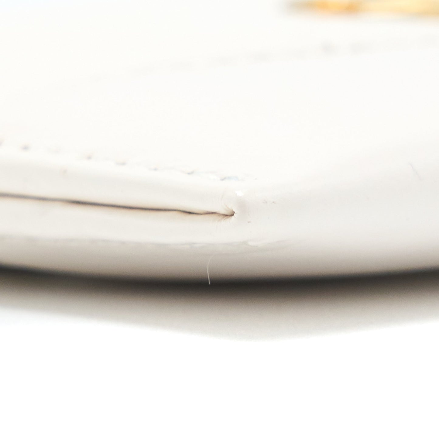 Chanel Chevron Card Holder Calfskin White