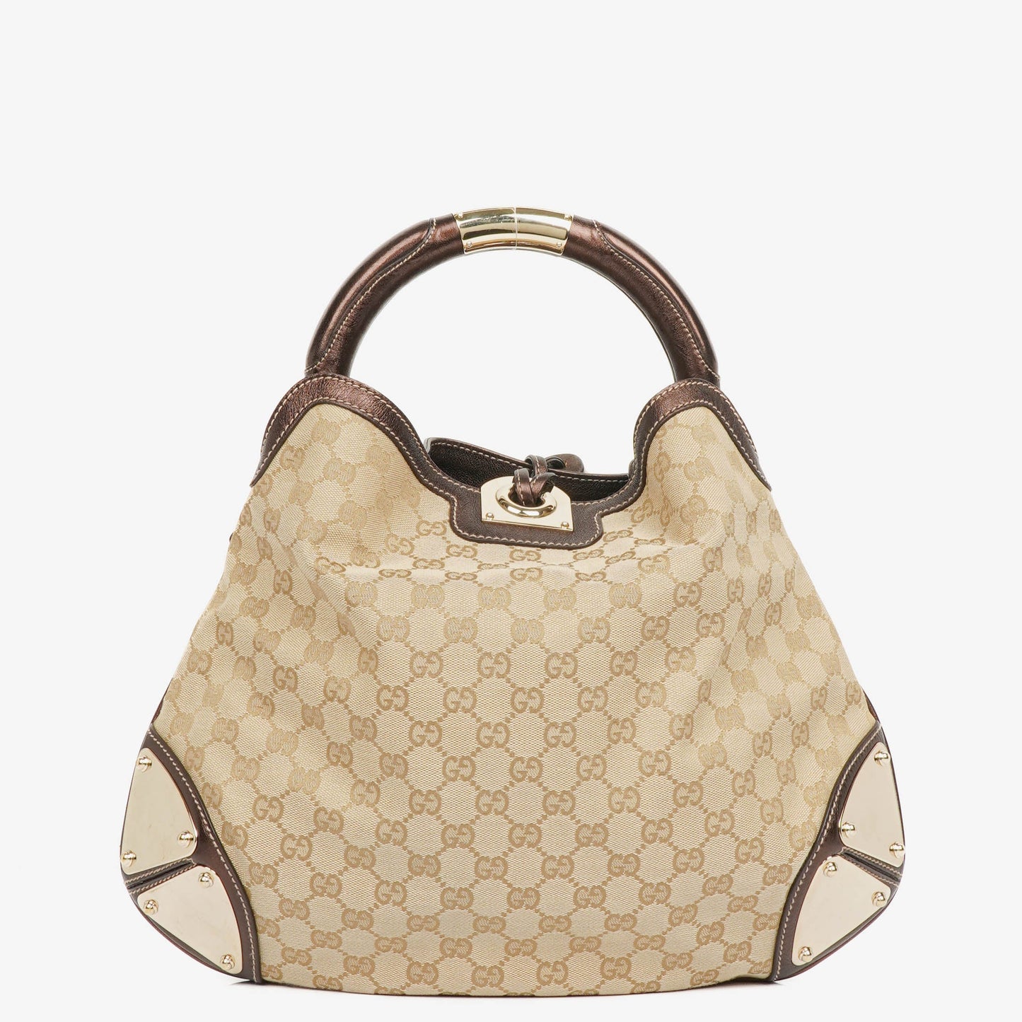 Gucci Monogram Canvas Mink Indy Top Handle Bag