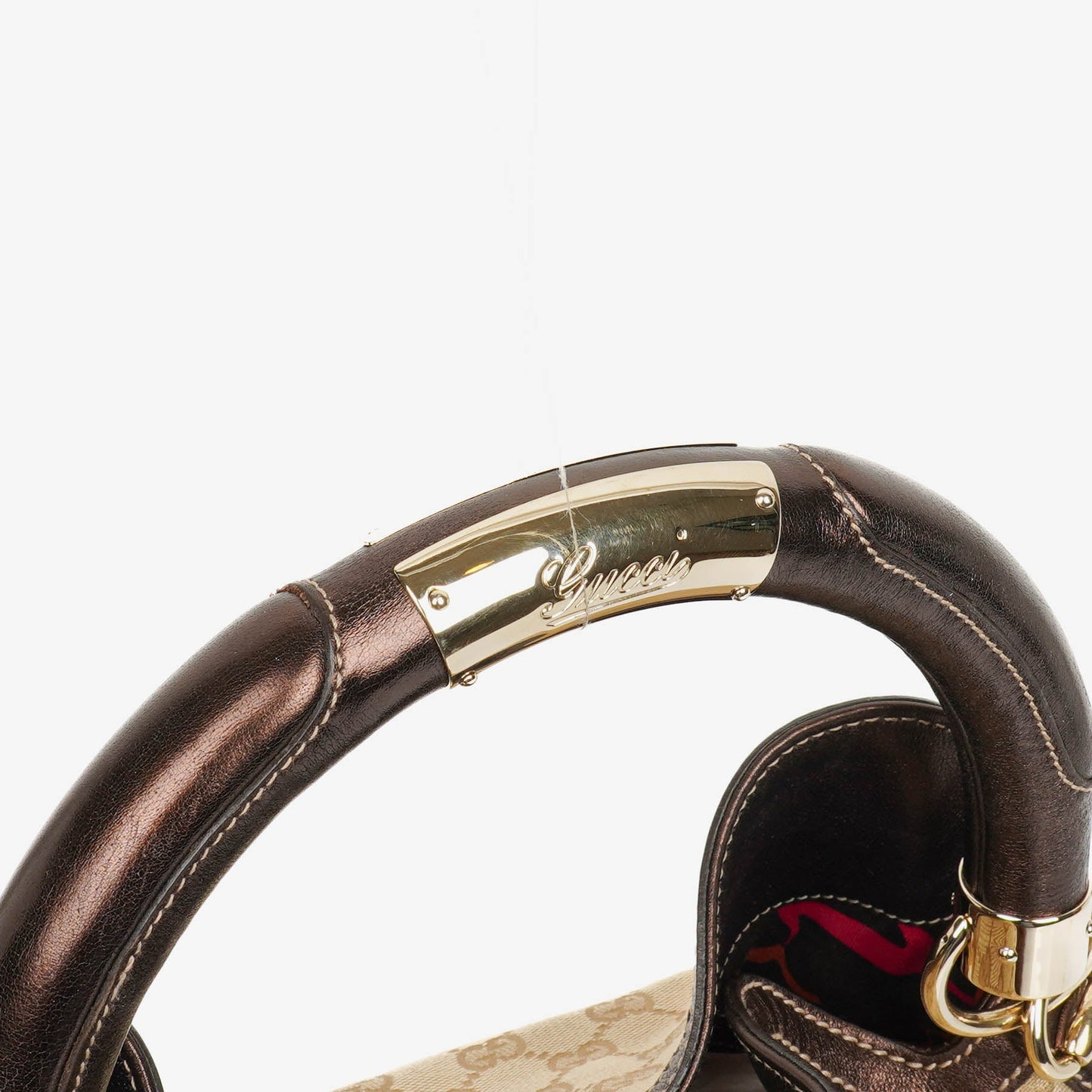 Gucci Monogram Canvas Mink Indy Top Handle Bag