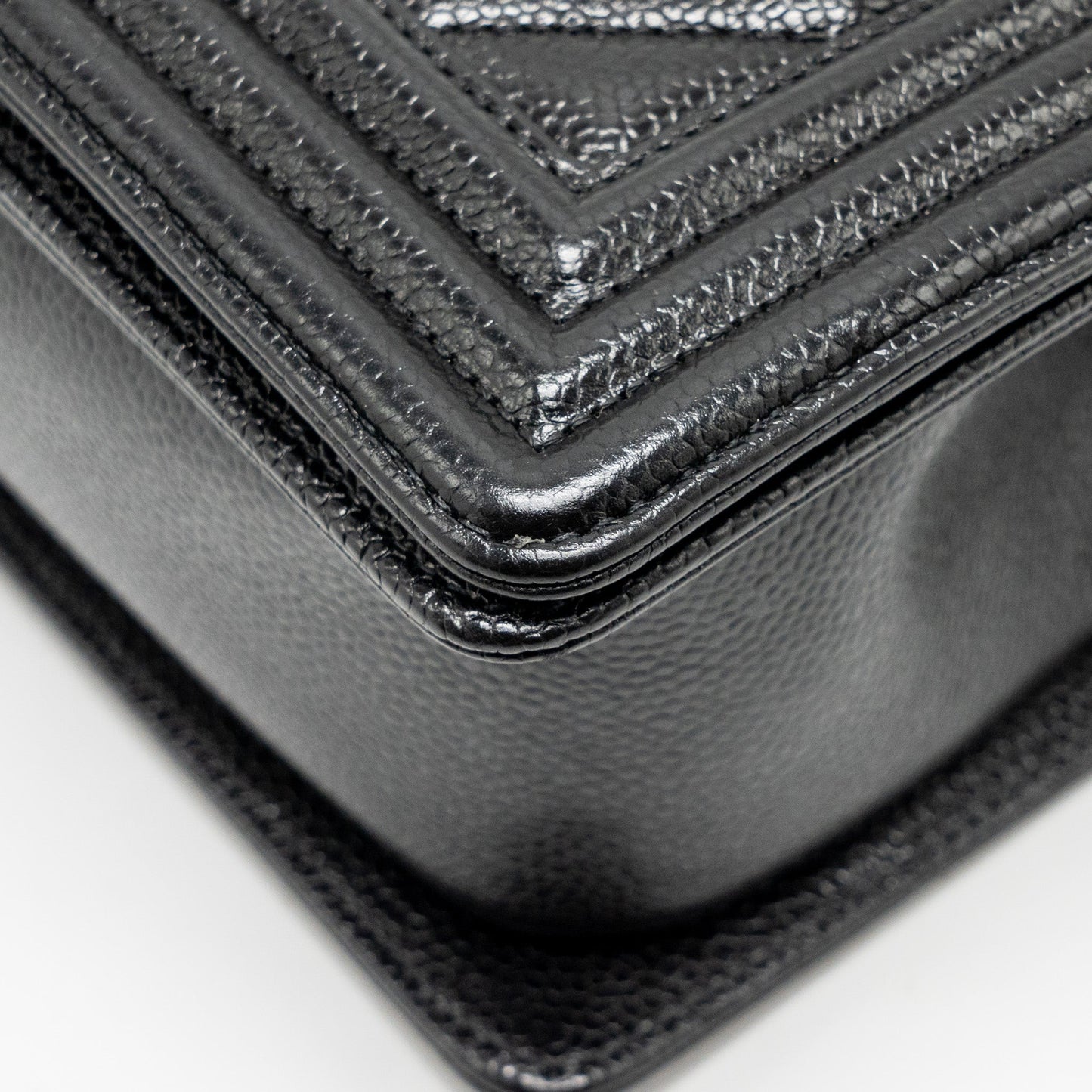 Chanel Chevron Medium Boy Bag caviar black