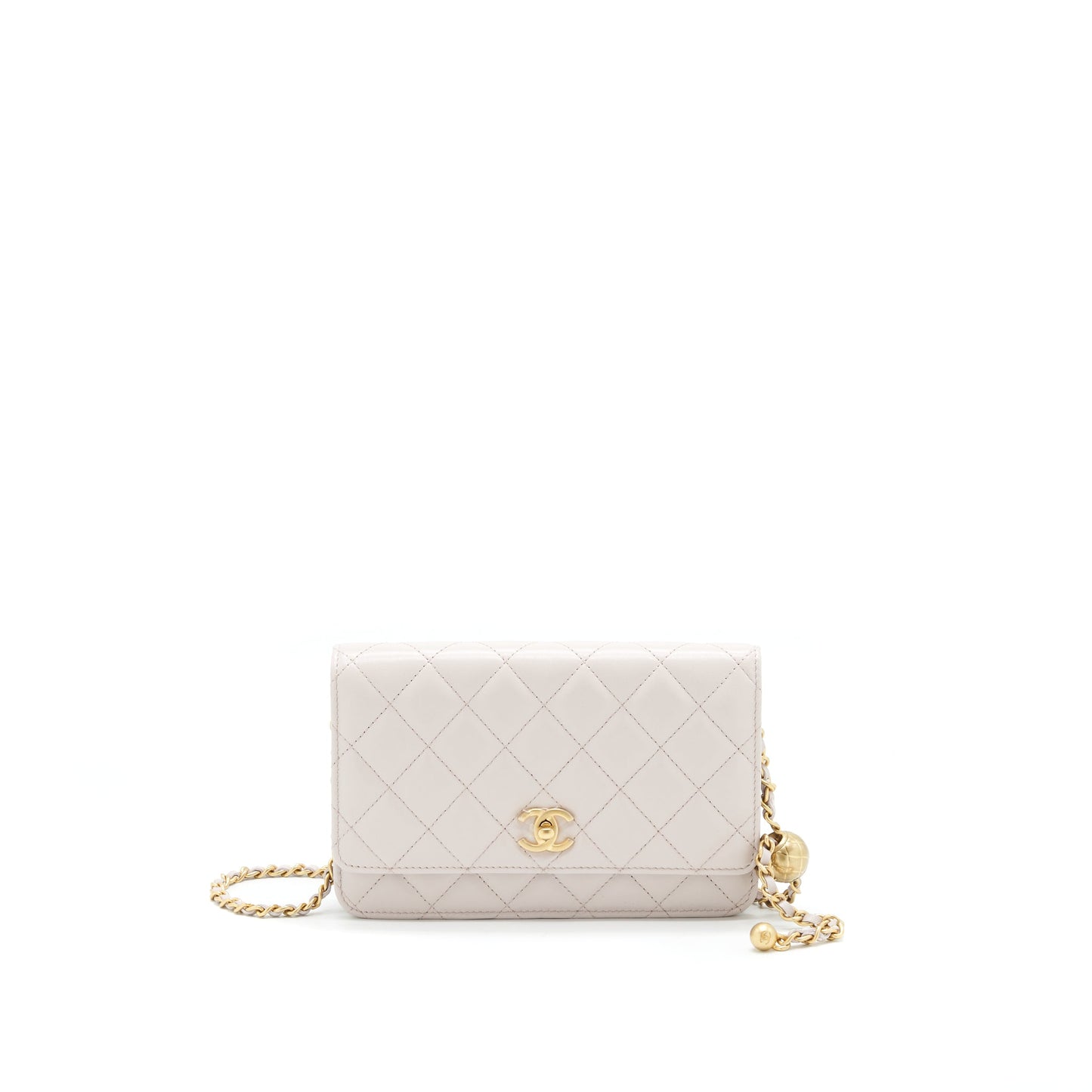 Chanel Pearl Crushed Pearl Wallet On Chain Lilac