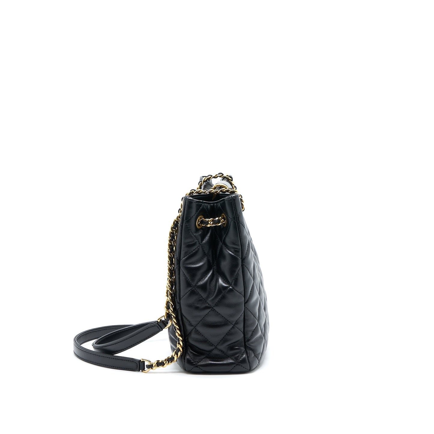 Chanel Seasonal Tote Bag Lambskin Black Brushed (Microchip)
