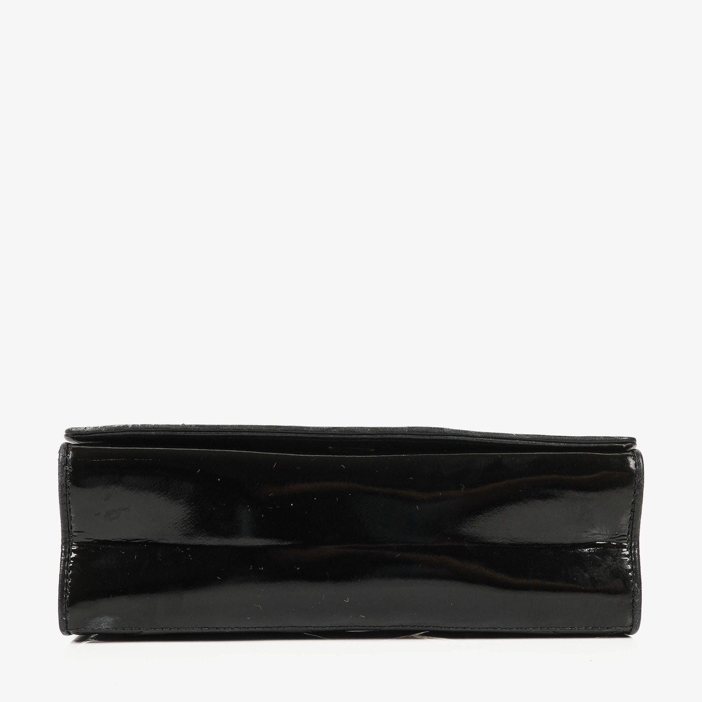 Chanel CC Black Patent Leather Multi Chain Shoulder Bag