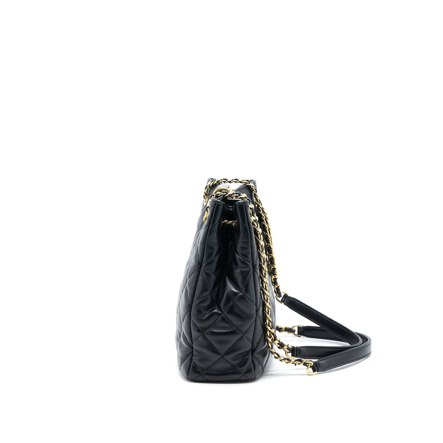 Chanel Seasonal Tote Bag Lambskin Black Brushed (Microchip)