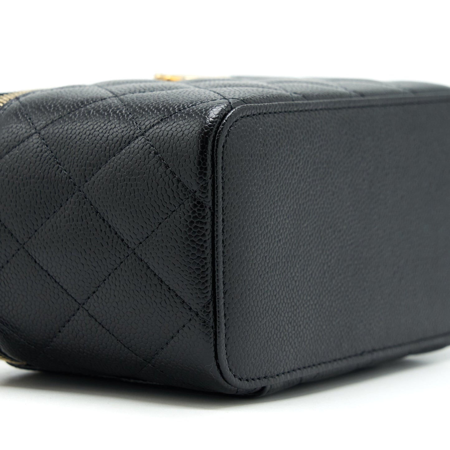 Chanel 22S Letter Top Handle Long Vanity Caviar Black