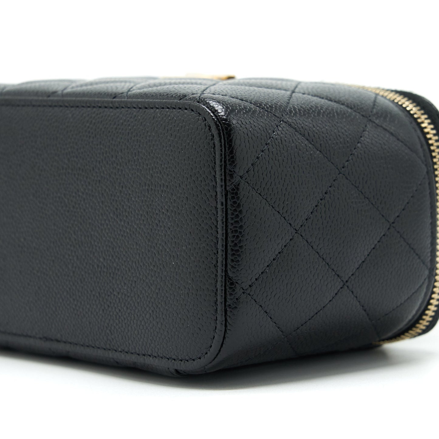 Chanel 22S Letter Top Handle Long Vanity Caviar Black