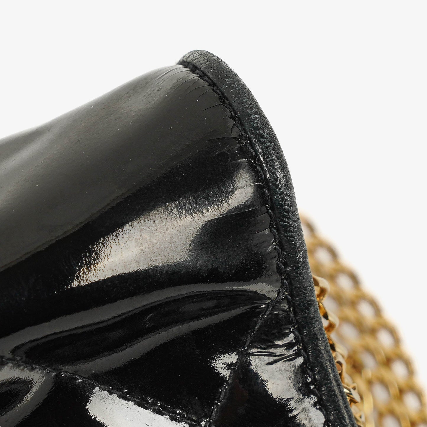 Chanel CC Black Patent Leather Multi Chain Shoulder Bag