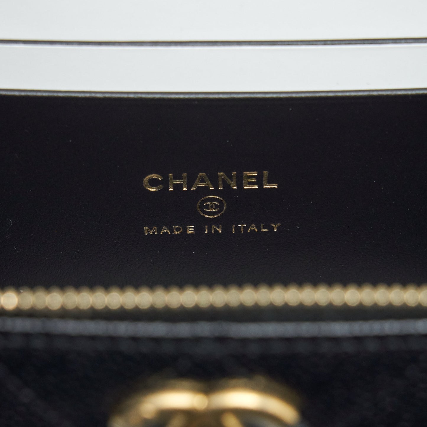 Chanel 22S Letter Top Handle Long Vanity Caviar Black