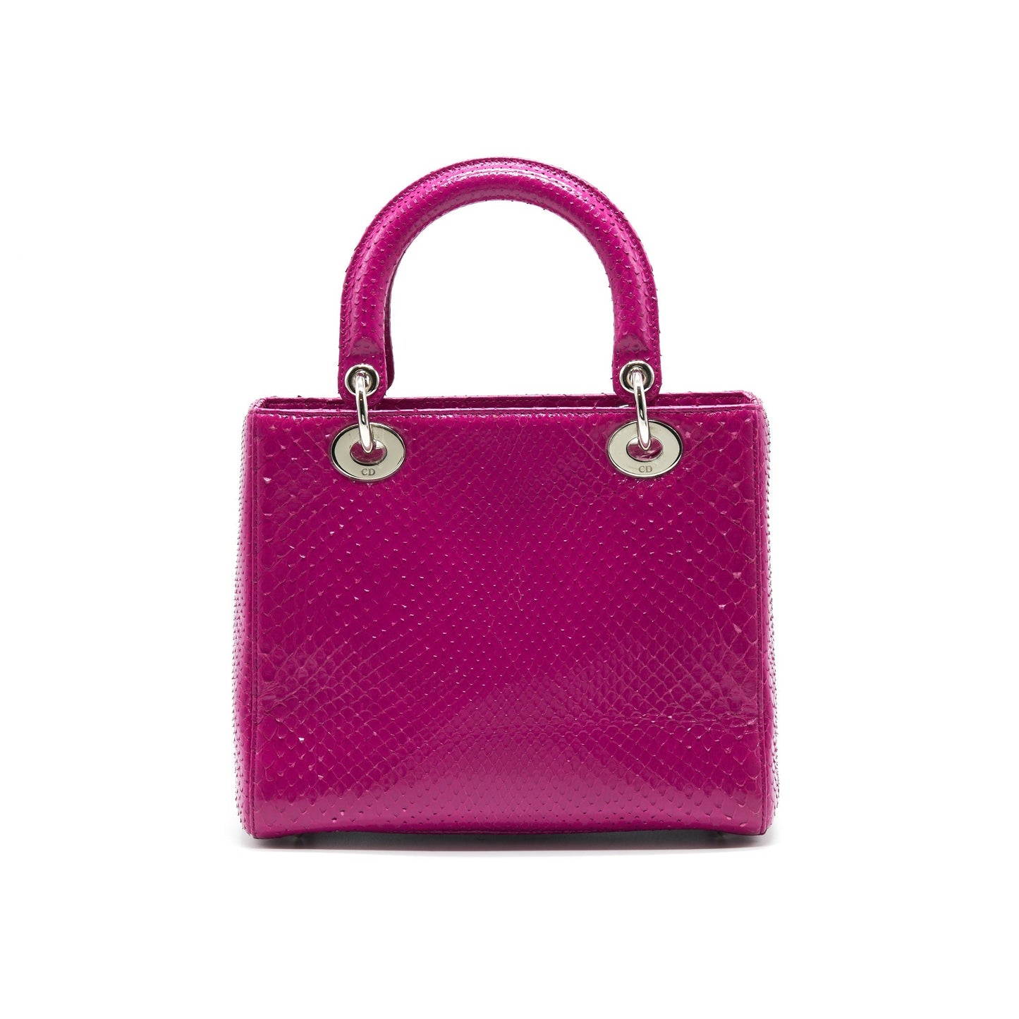 Dior Python Medium Lady Dior Purse Plum Pink