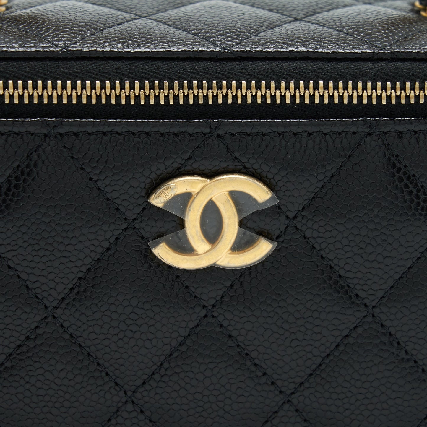 Chanel 22S Letter Top Handle Long Vanity Caviar Black