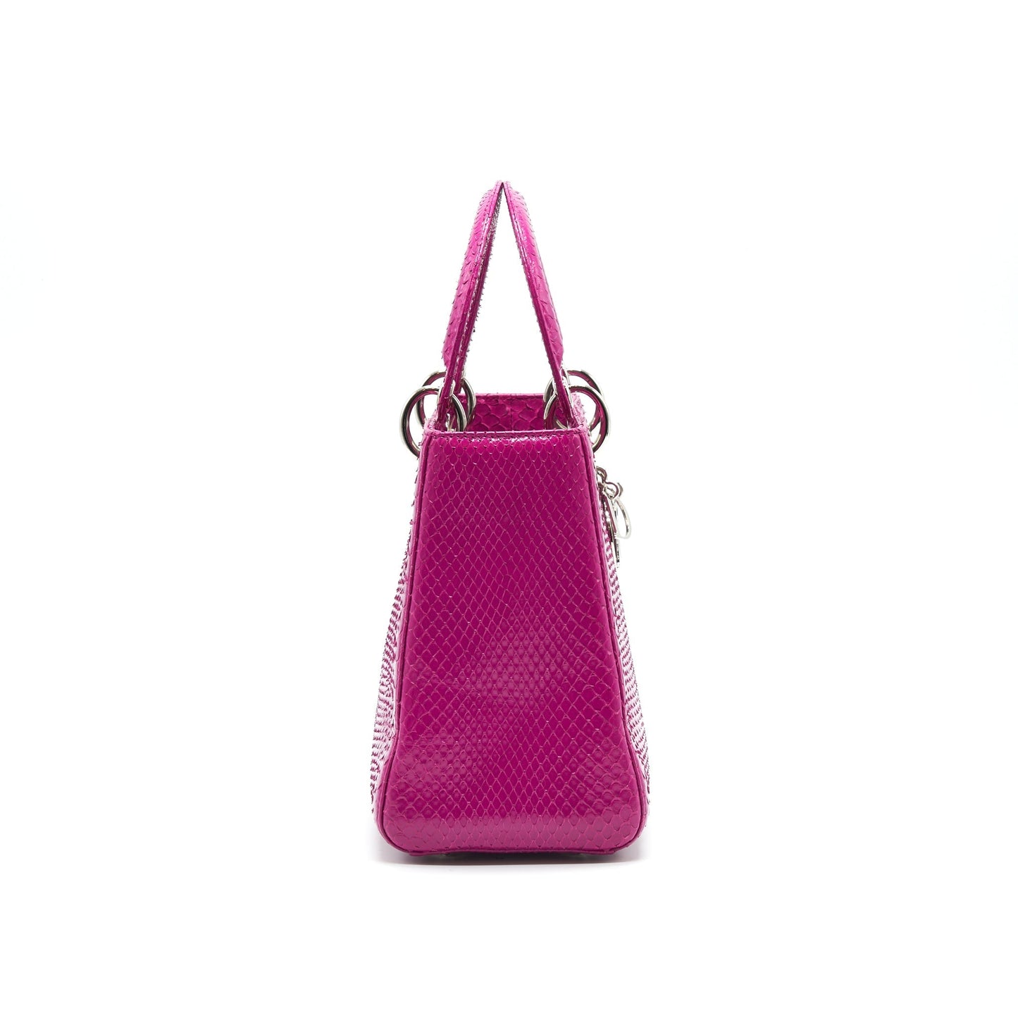Dior Python Medium Lady Dior Purse Plum Pink