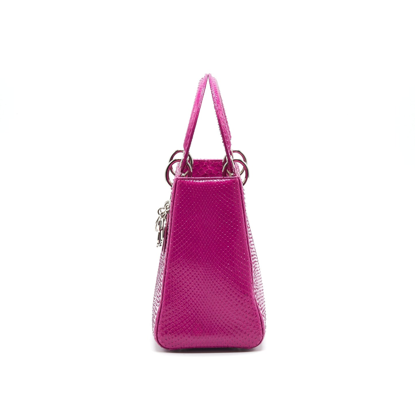 Dior Python Medium Lady Dior Purse Plum Pink