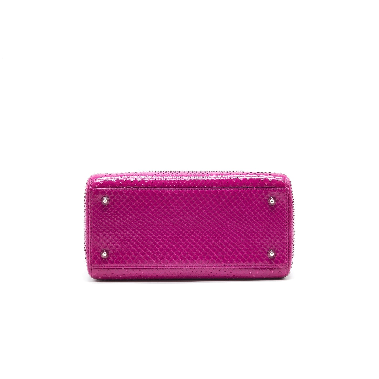 Dior Python Medium Lady Dior Purse Plum Pink