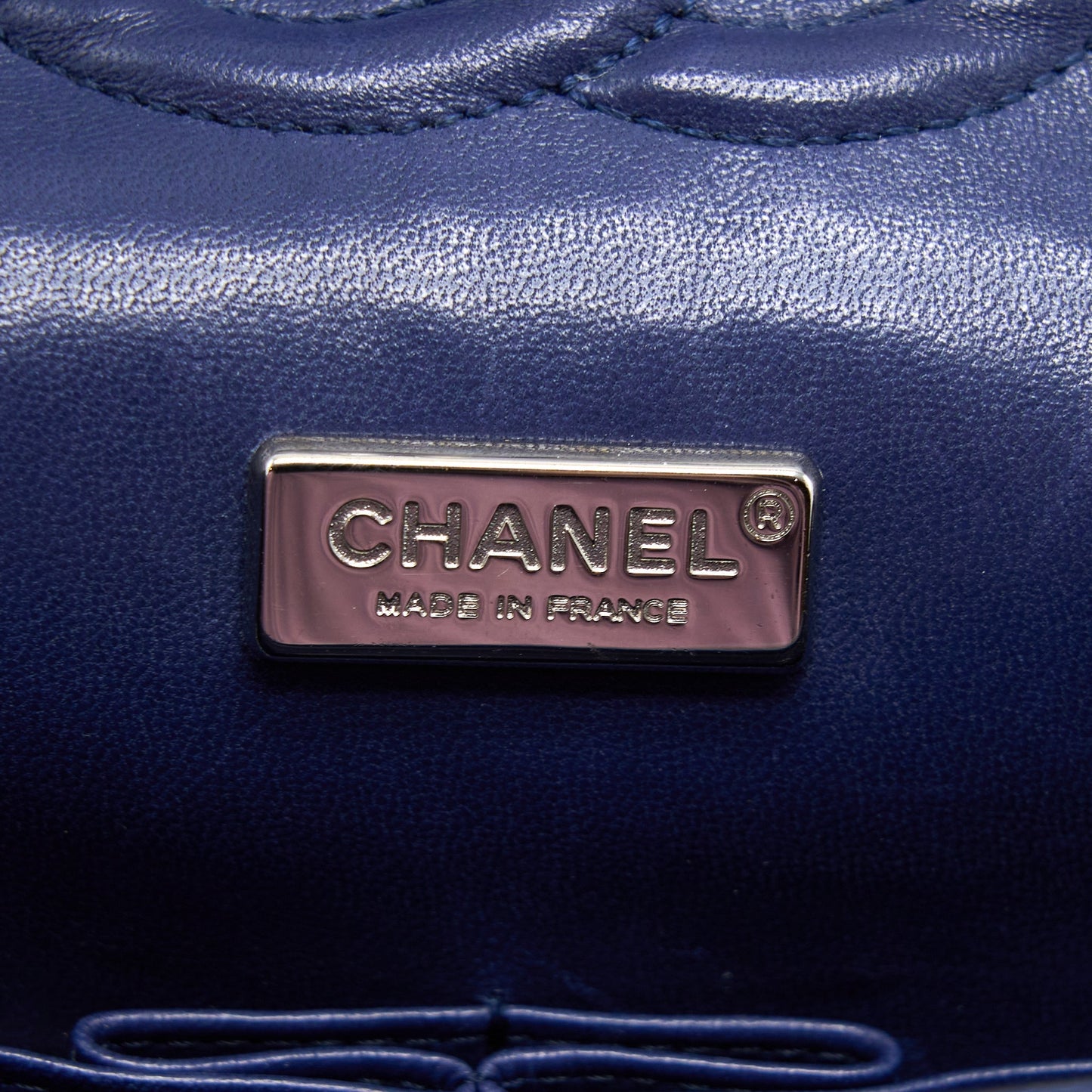 Chanel Medium Classic Double Flap Bag Python Dark Blue