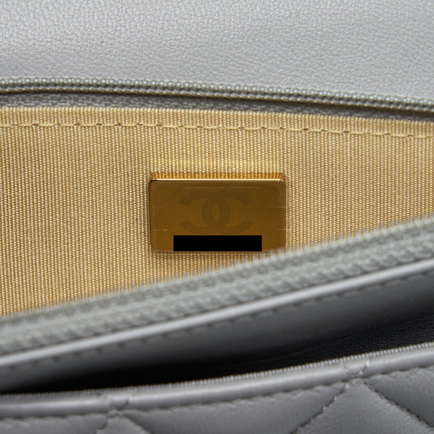 Chanel Pearl Crush Wallet On Chain Lambskin Grey Brushed  (Microchip)