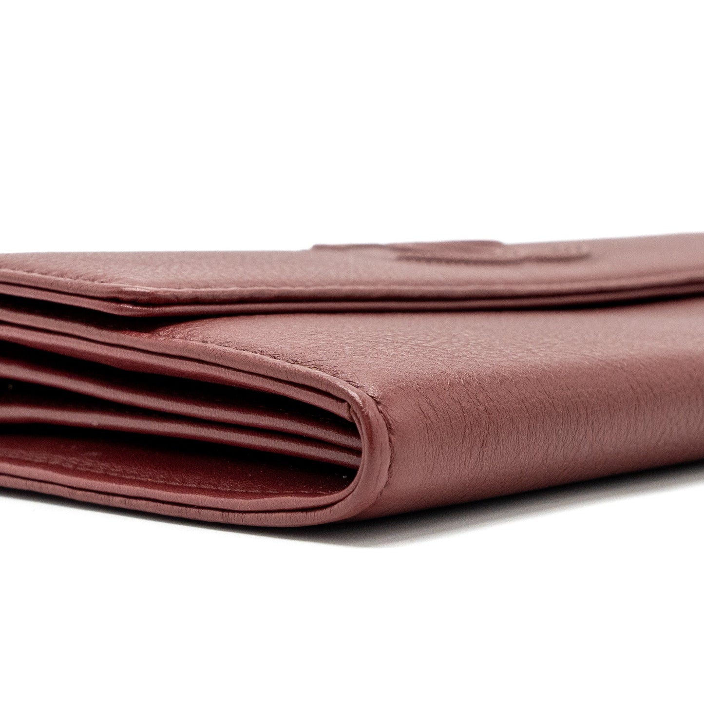 Chanel Flap Long Wallet Calfskin Red
