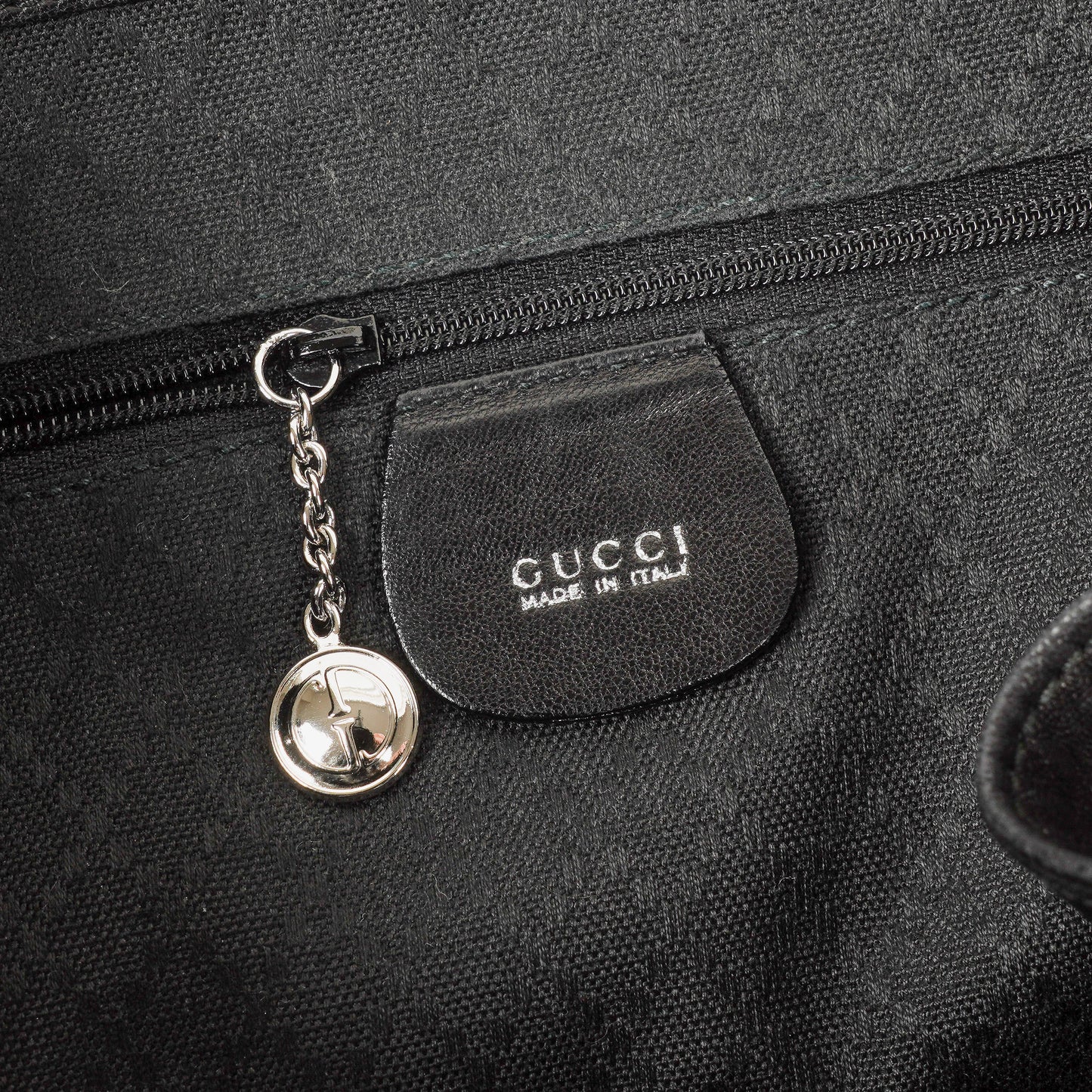 Gucci Vintage Black Leather Bamboo Backpack