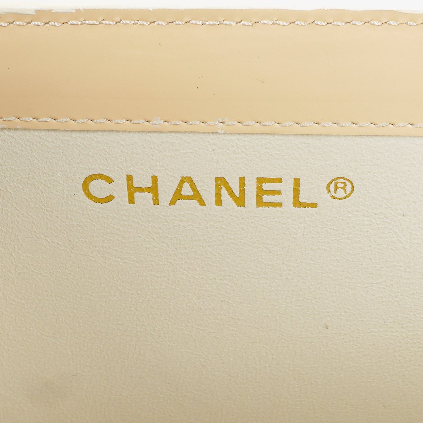 Chanel  Beige Patent Leather CC Tote Shoulder Bag