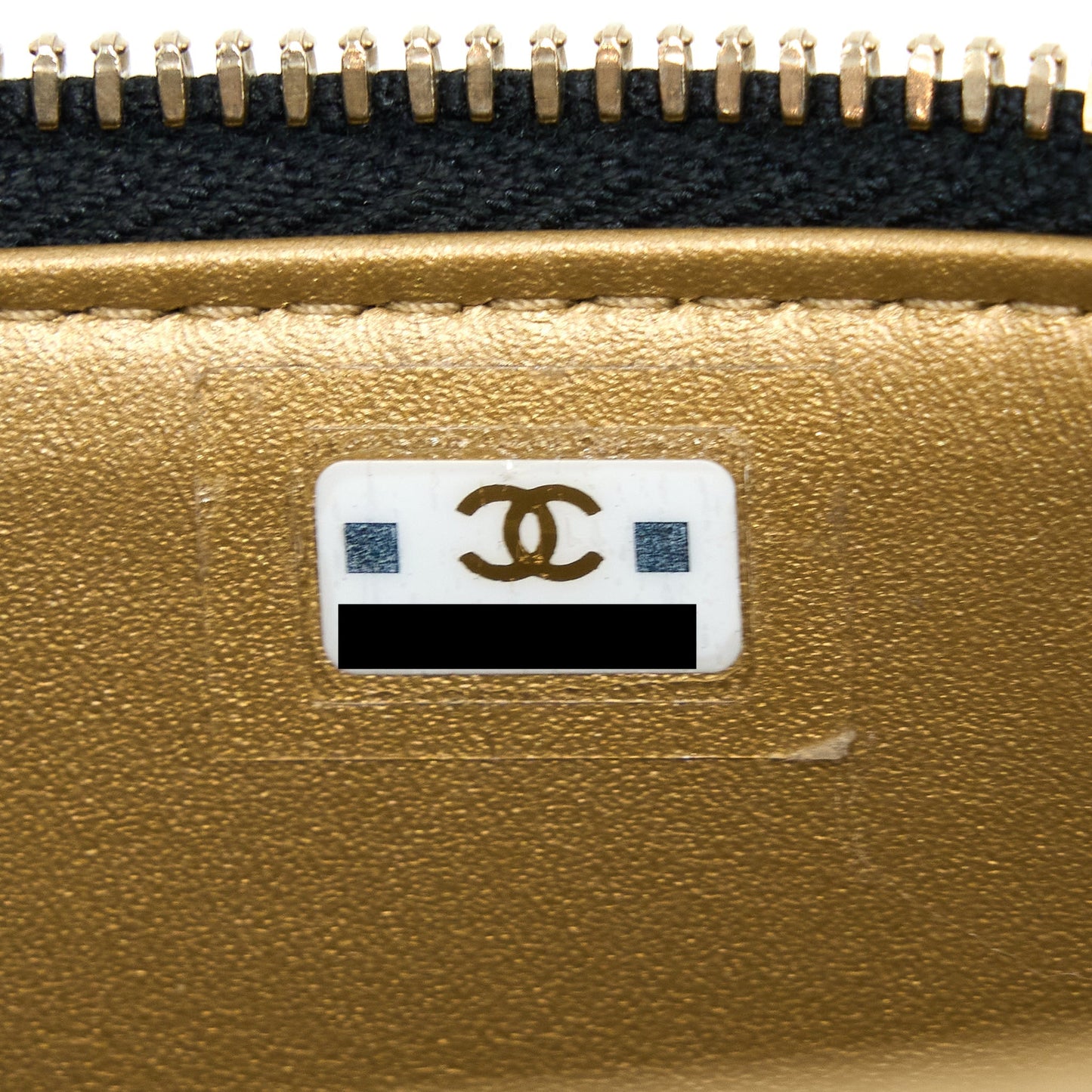 Chanel Pear Crush Long Vanity With Chain Lambskin Black
