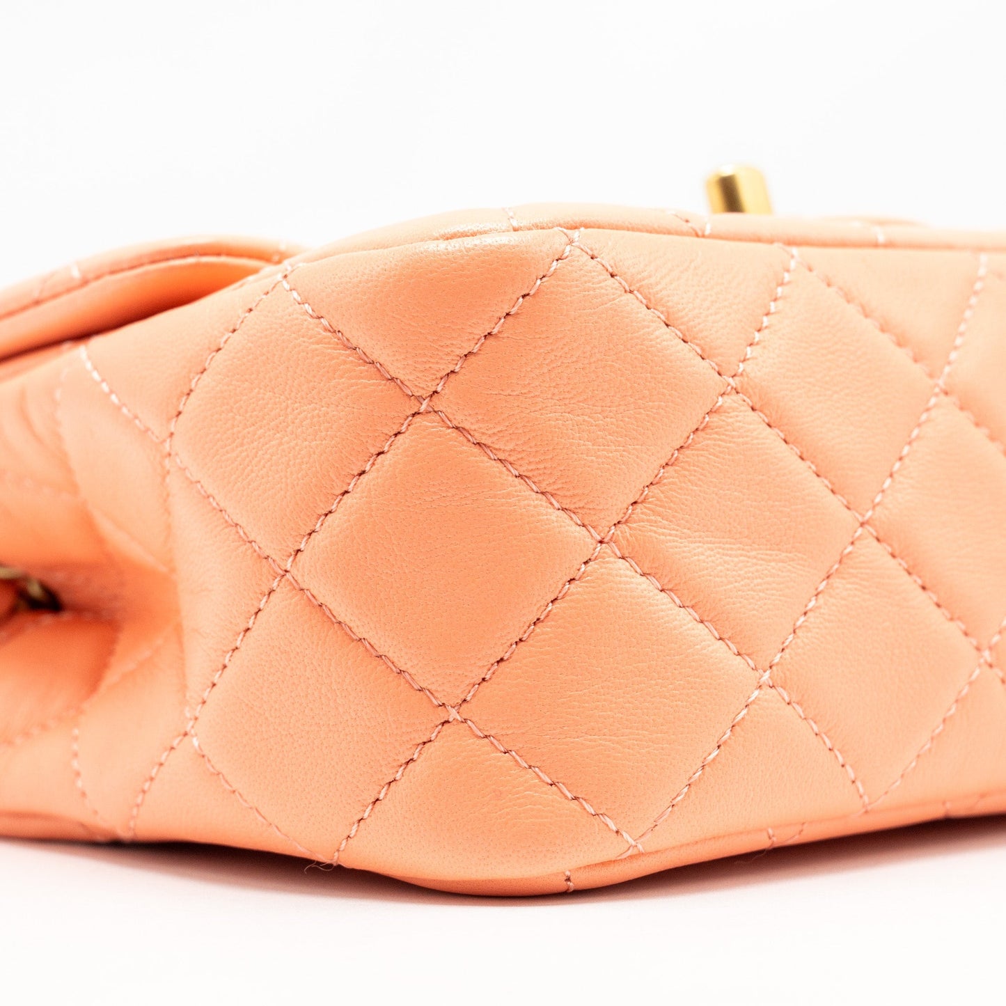 Chanel Pearl Crush Mini Square Lambskin Coral  (Microchip)