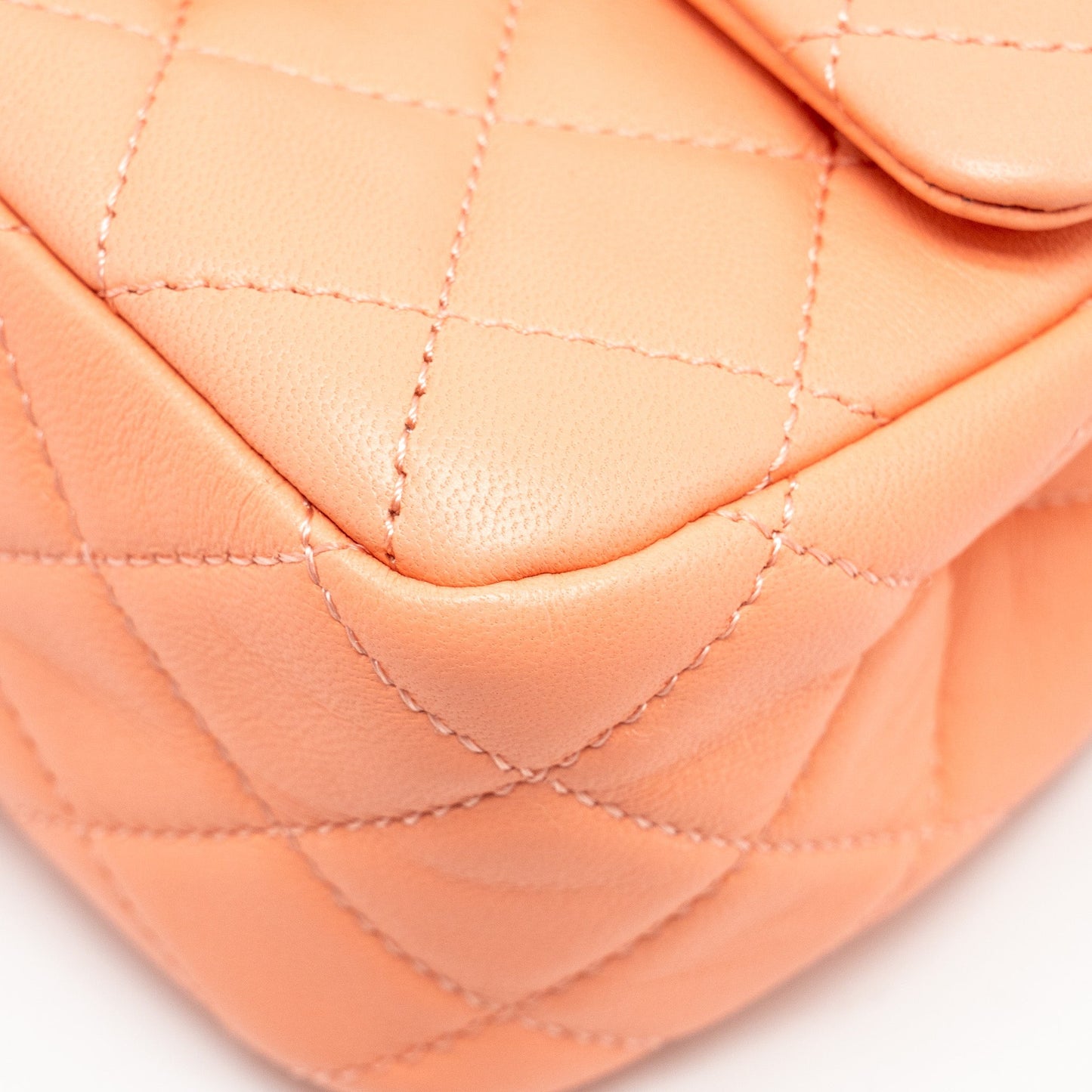 Chanel Pearl Crush Mini Square Lambskin Coral  (Microchip)