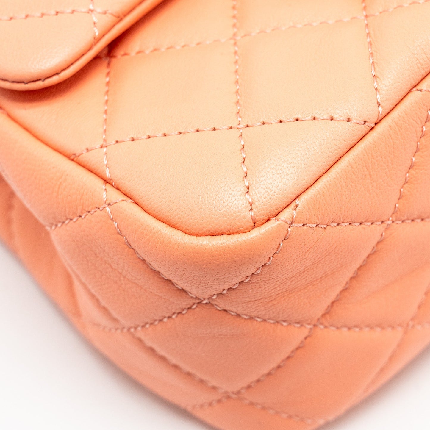 Chanel Pearl Crush Mini Square Lambskin Coral  (Microchip)