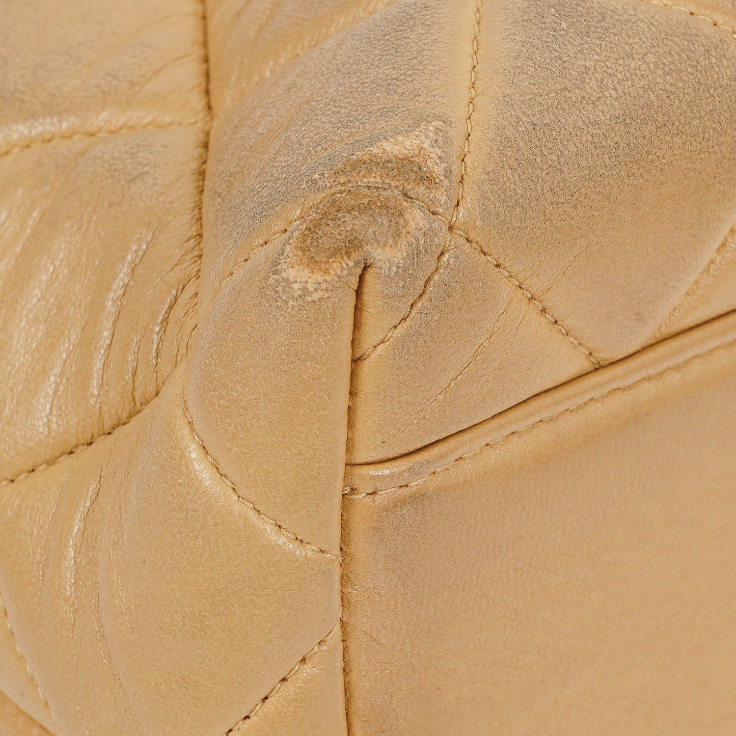 Chanel Beige Quilted Calfskin Tote Bag