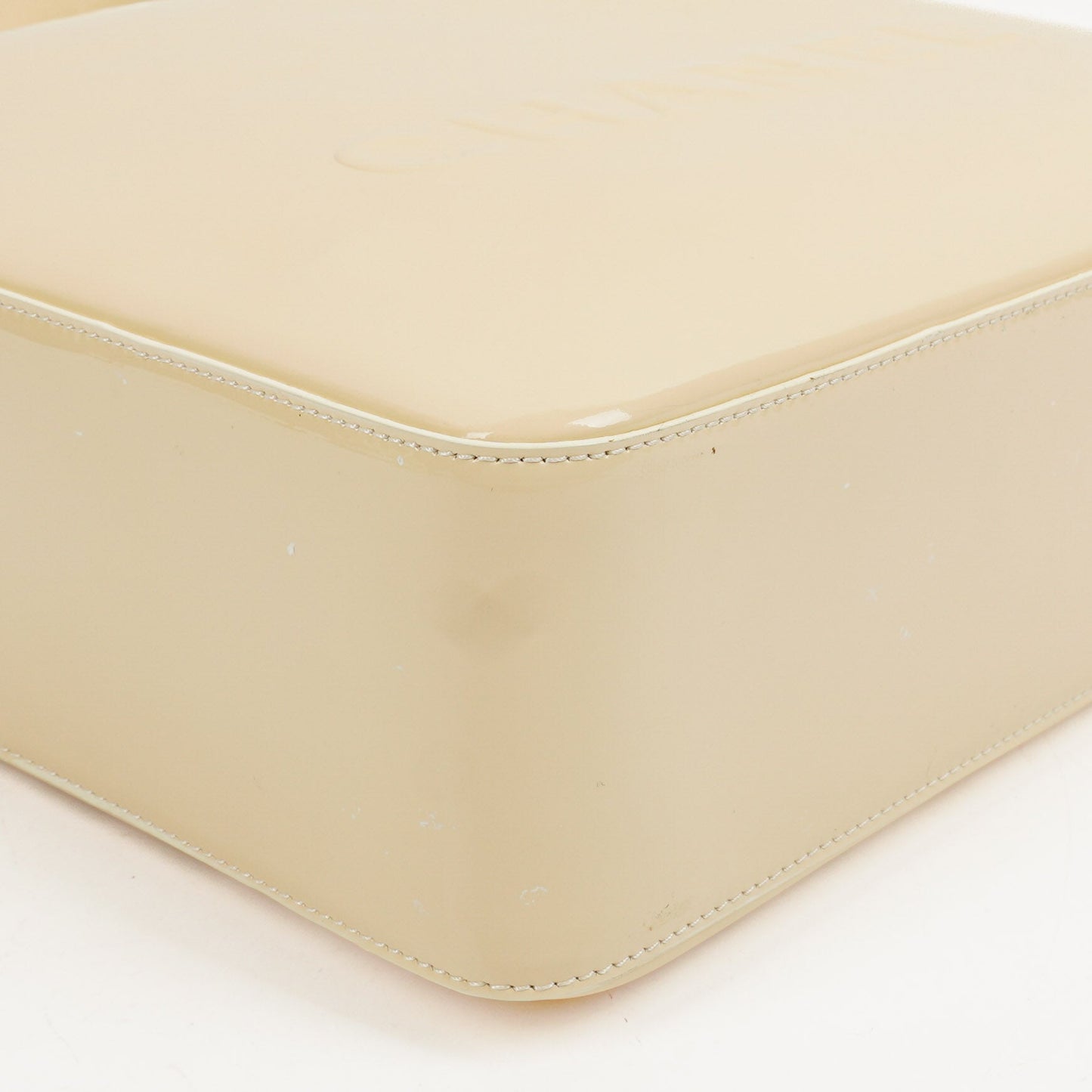 Chanel  Beige Patent Leather CC Tote Shoulder Bag
