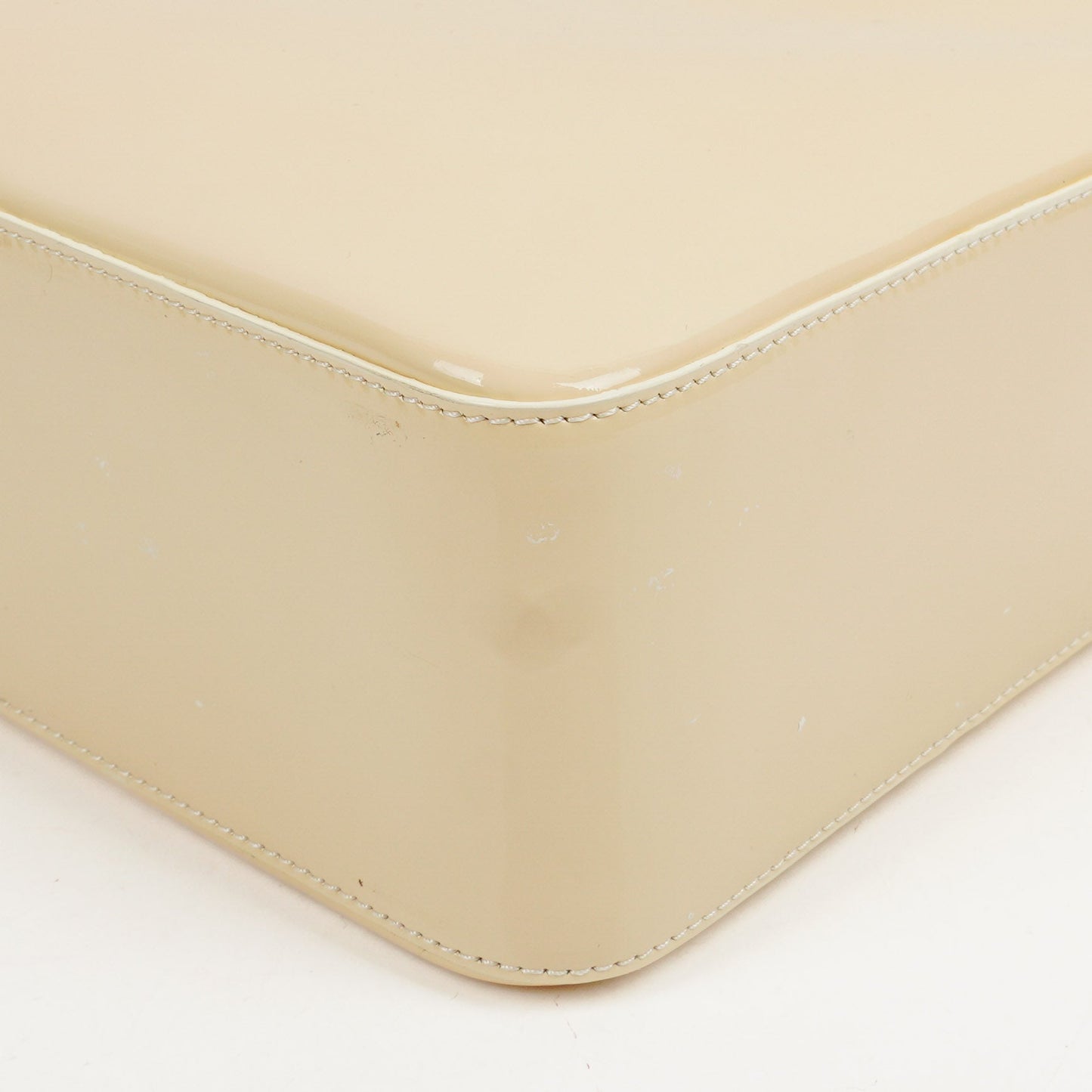 Chanel  Beige Patent Leather CC Tote Shoulder Bag