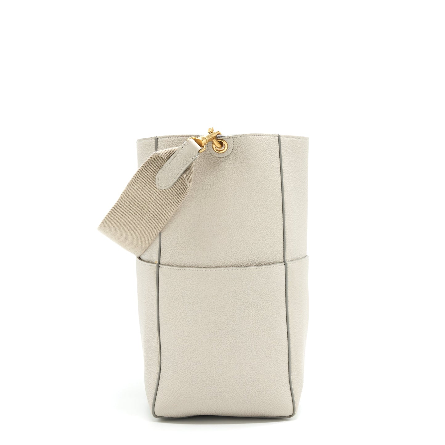 Celine Sangle Bucket Purse Grained Calfskin Clay