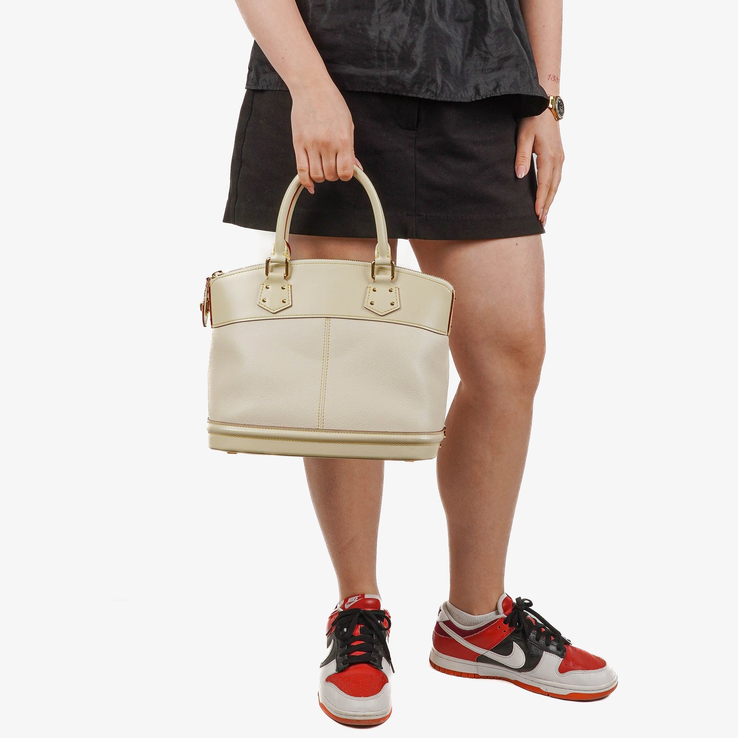 Louis Vuitton Lockit White Suhali Leather Bag