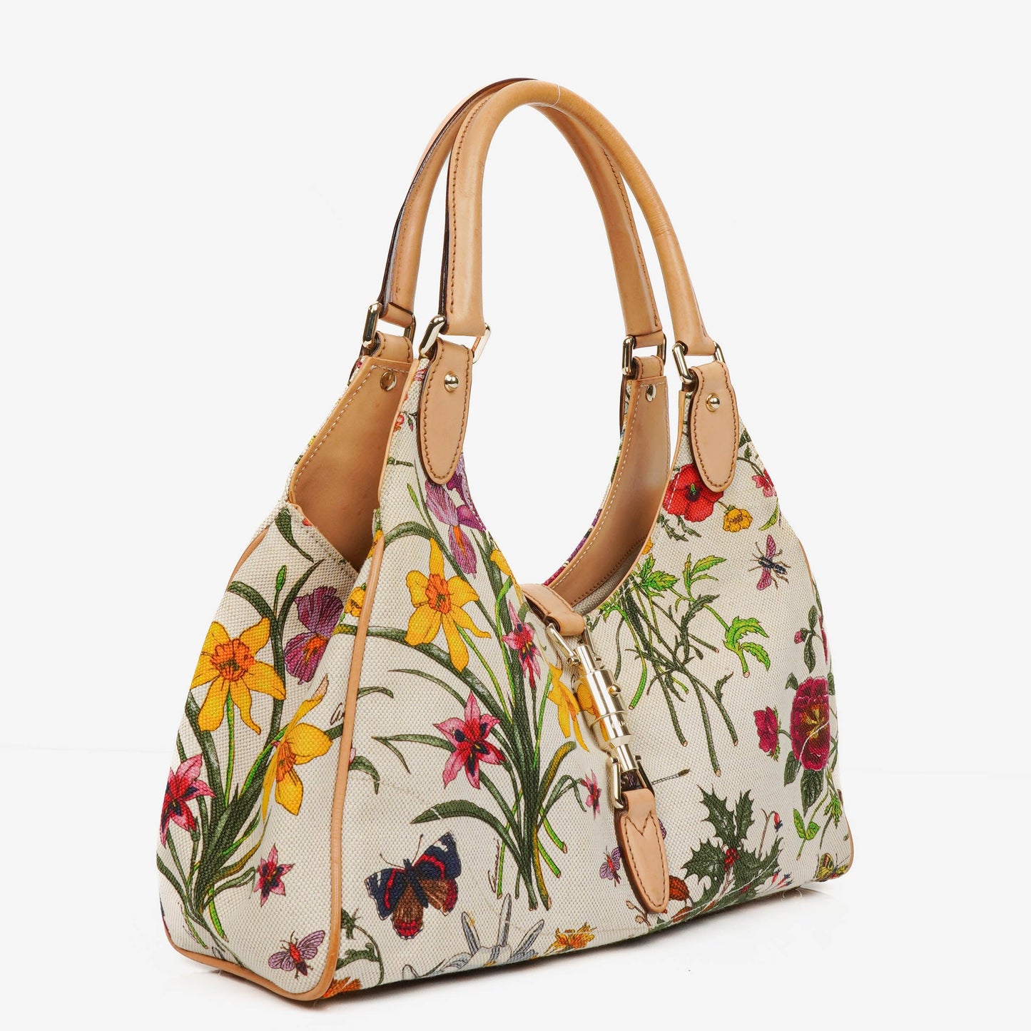 Gucci Floral Jackie Bardot Hobo Bag
