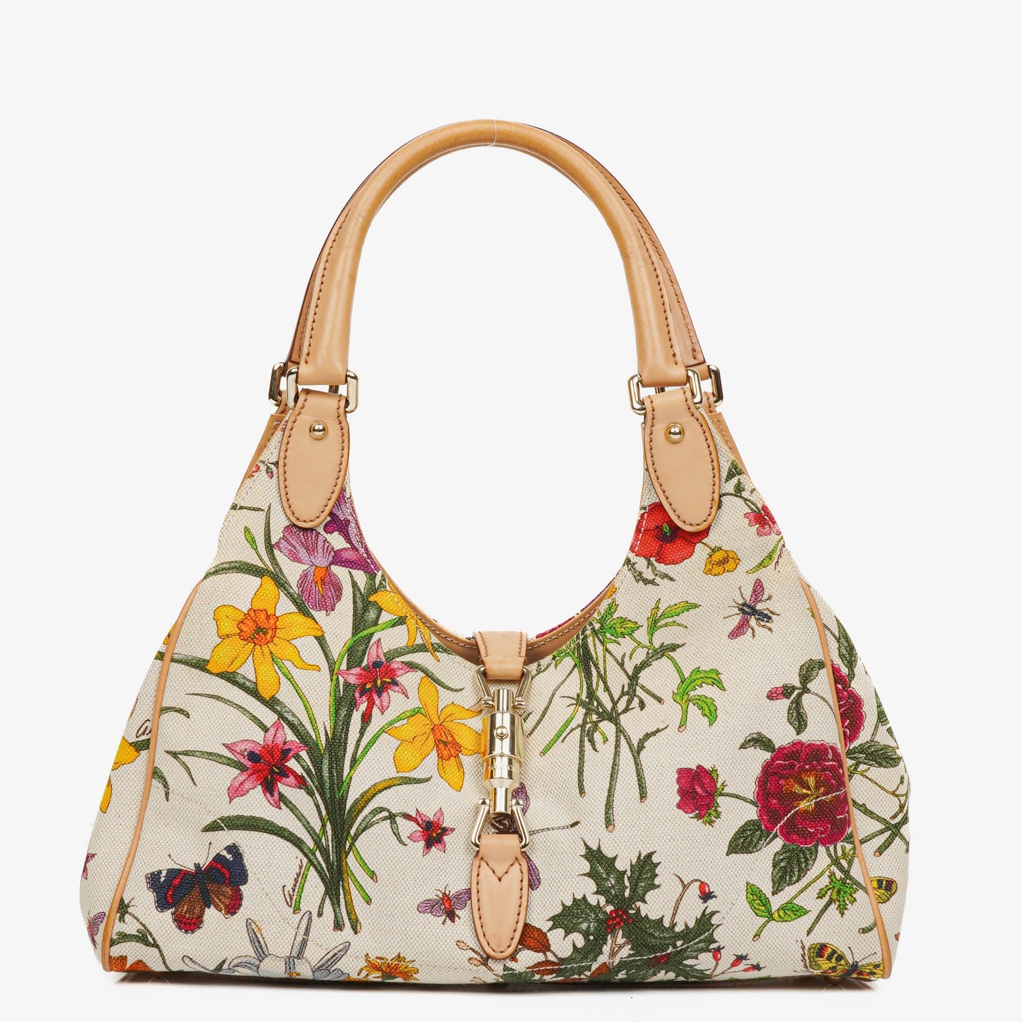 Gucci Floral Jackie Bardot Hobo Bag