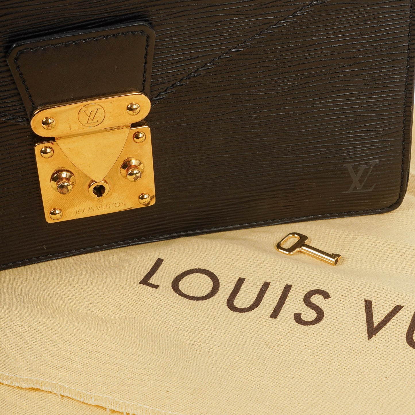 Louis Vuitton Concorde Black EPI Leather Bag
