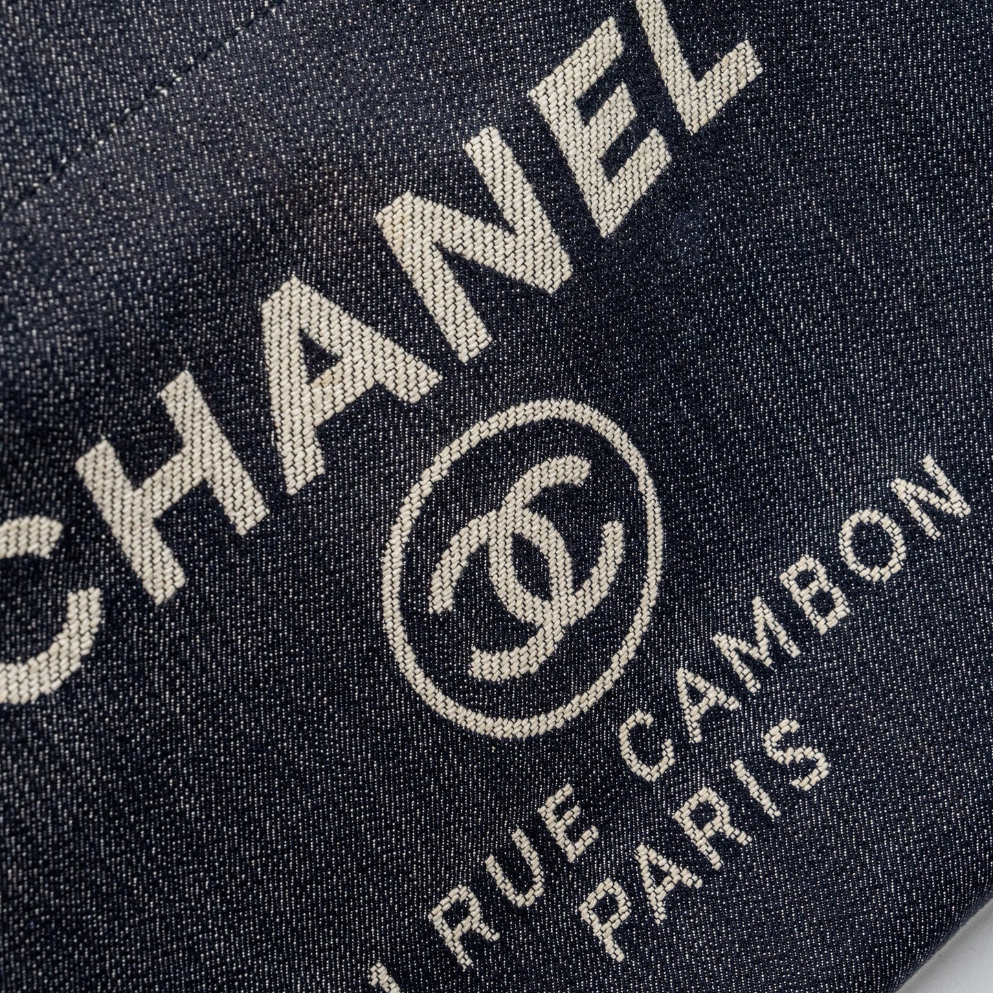 Chanel Deauville Tote Bag Canvas Blue Denim