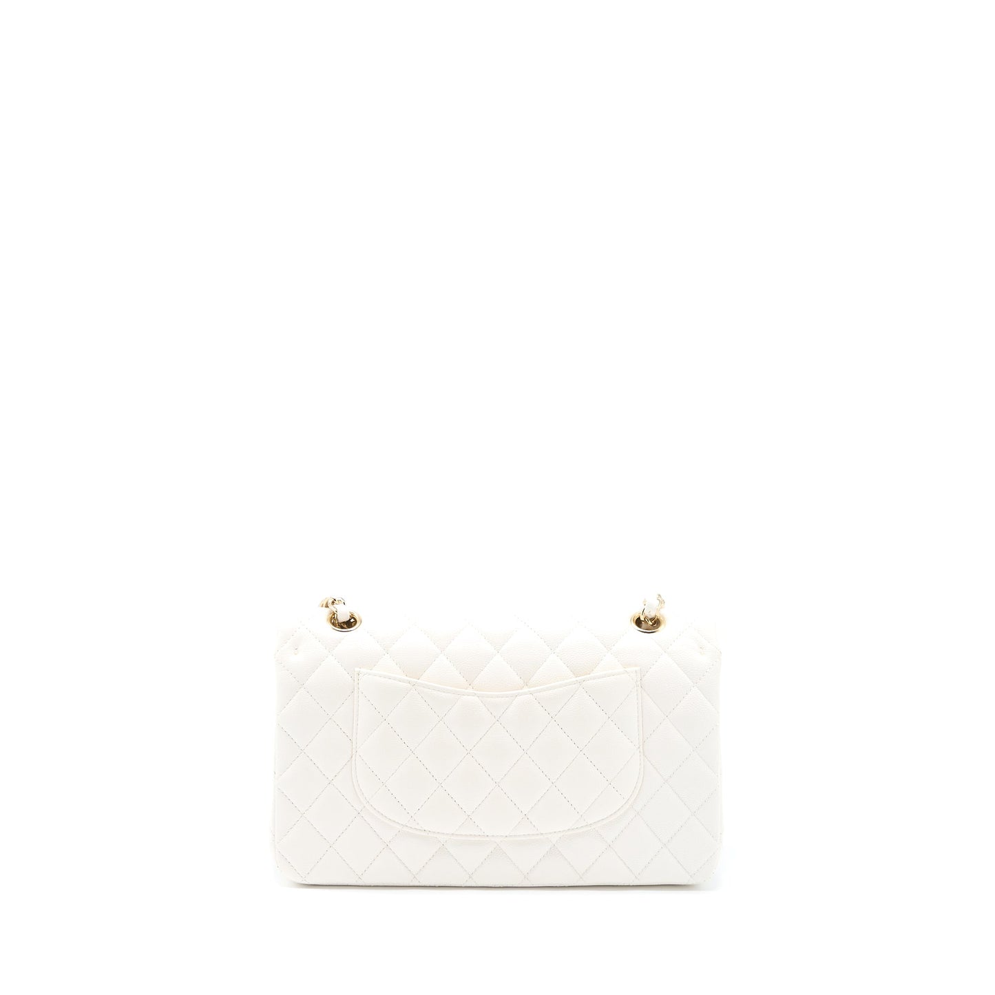 Chanel Medium Classic Double Flap Bag Caviar White L
