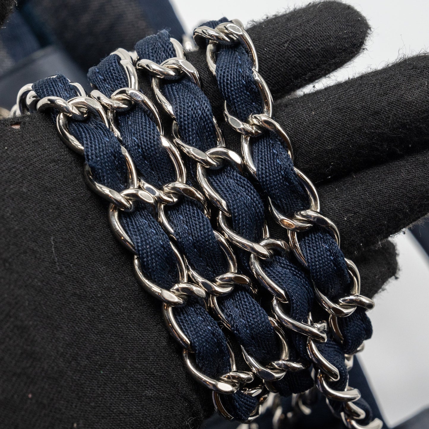 Chanel Deauville Tote Bag Canvas Blue Denim