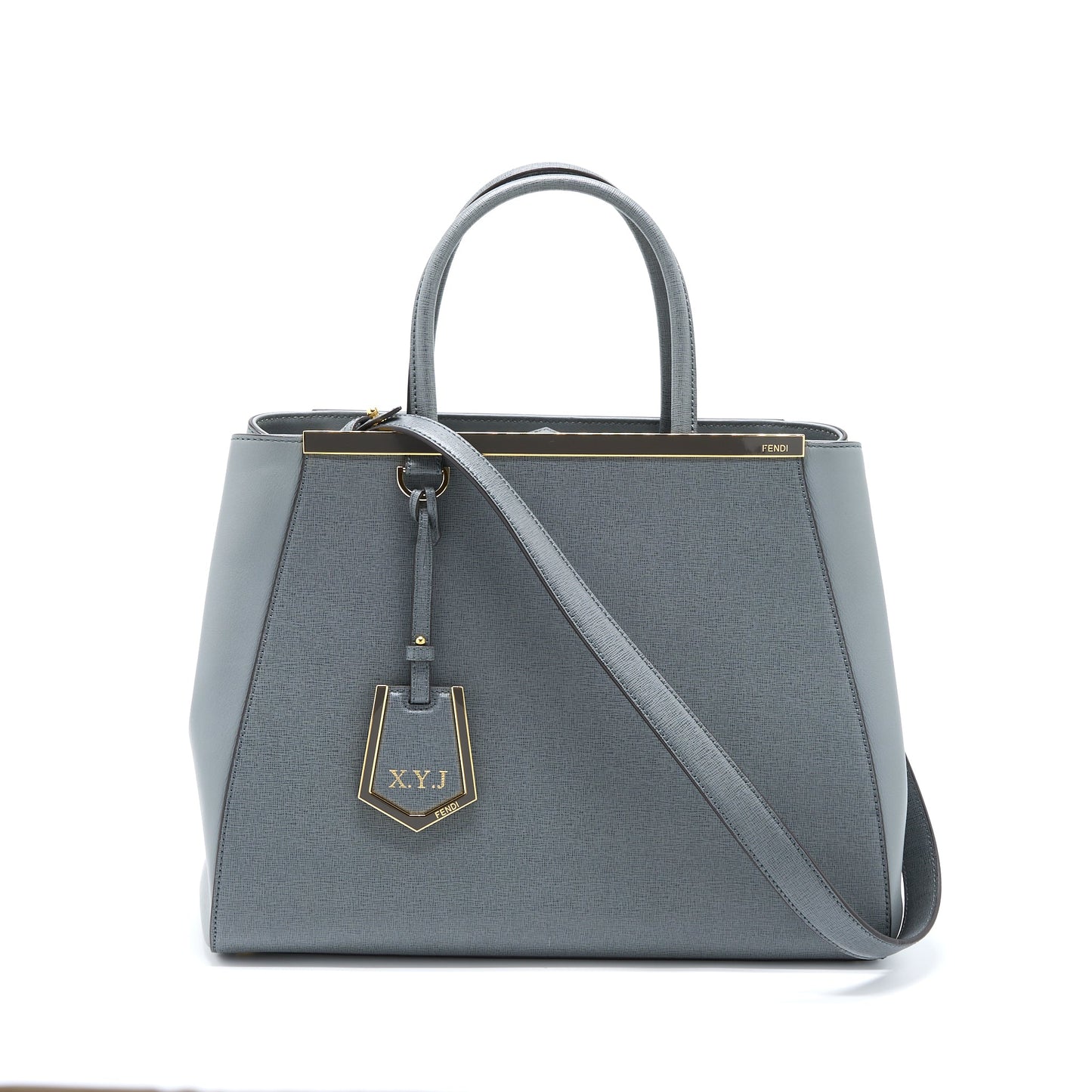 Fendi 2 Jours Large Purse Leather Grey