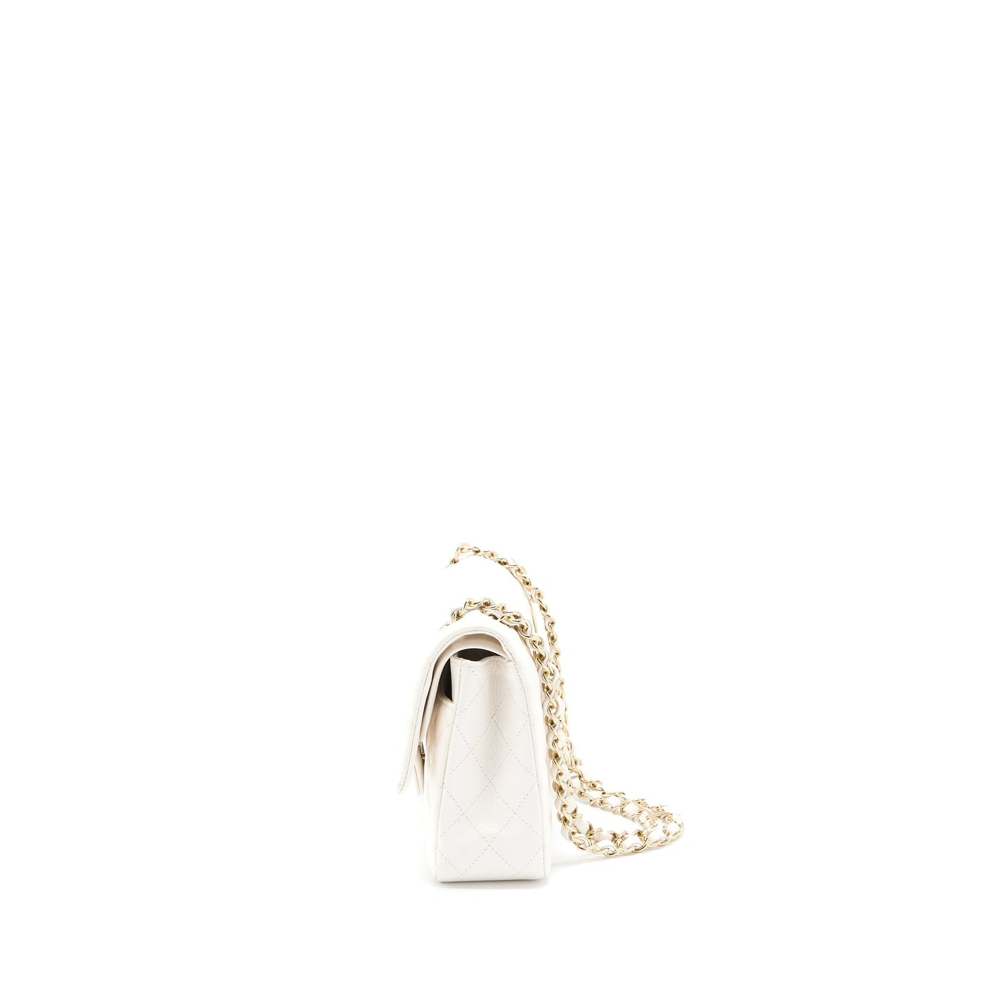 Chanel Medium Classic Double Flap Bag Caviar White L