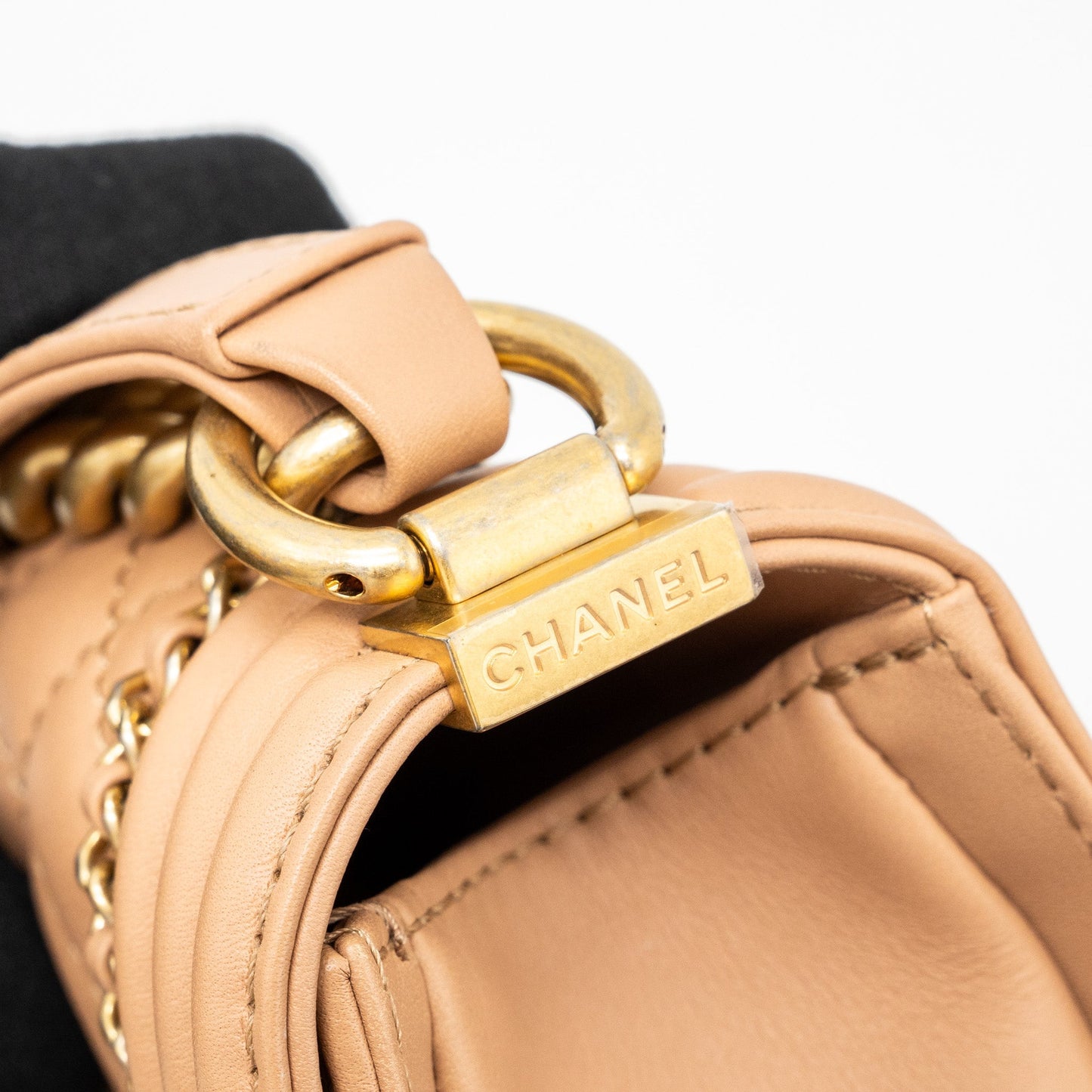 Chanel Small Boy Bag limited edition Calfskin Dark Beige