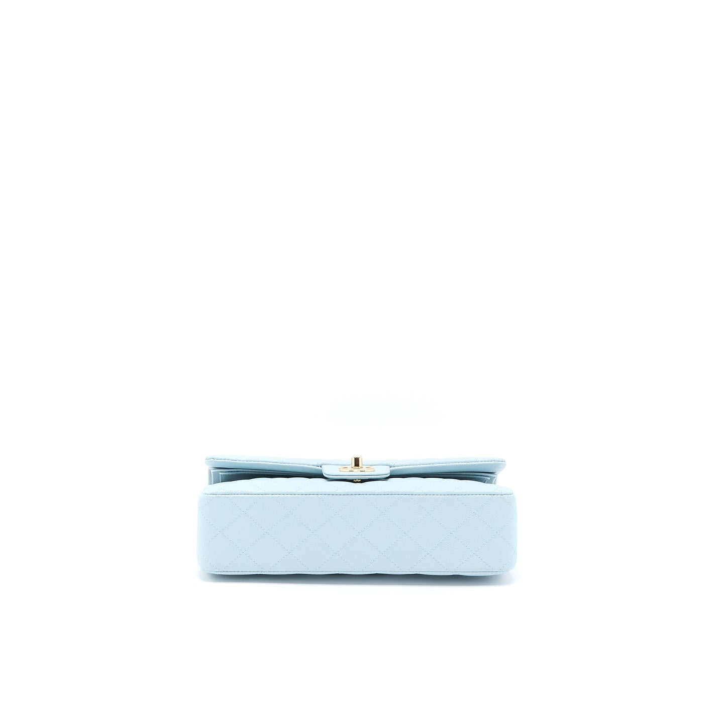 Chanel Medium Classic Double Flap Bag Caviar Light Blue L (Microchip)