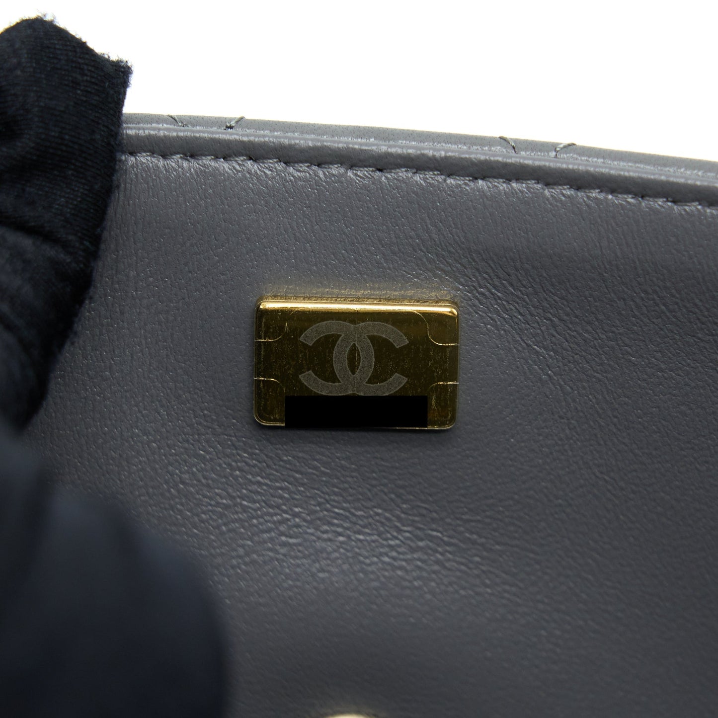 Chanel 22A Top Handle Mini Rectangular Flap Bag Lambskin Grey L