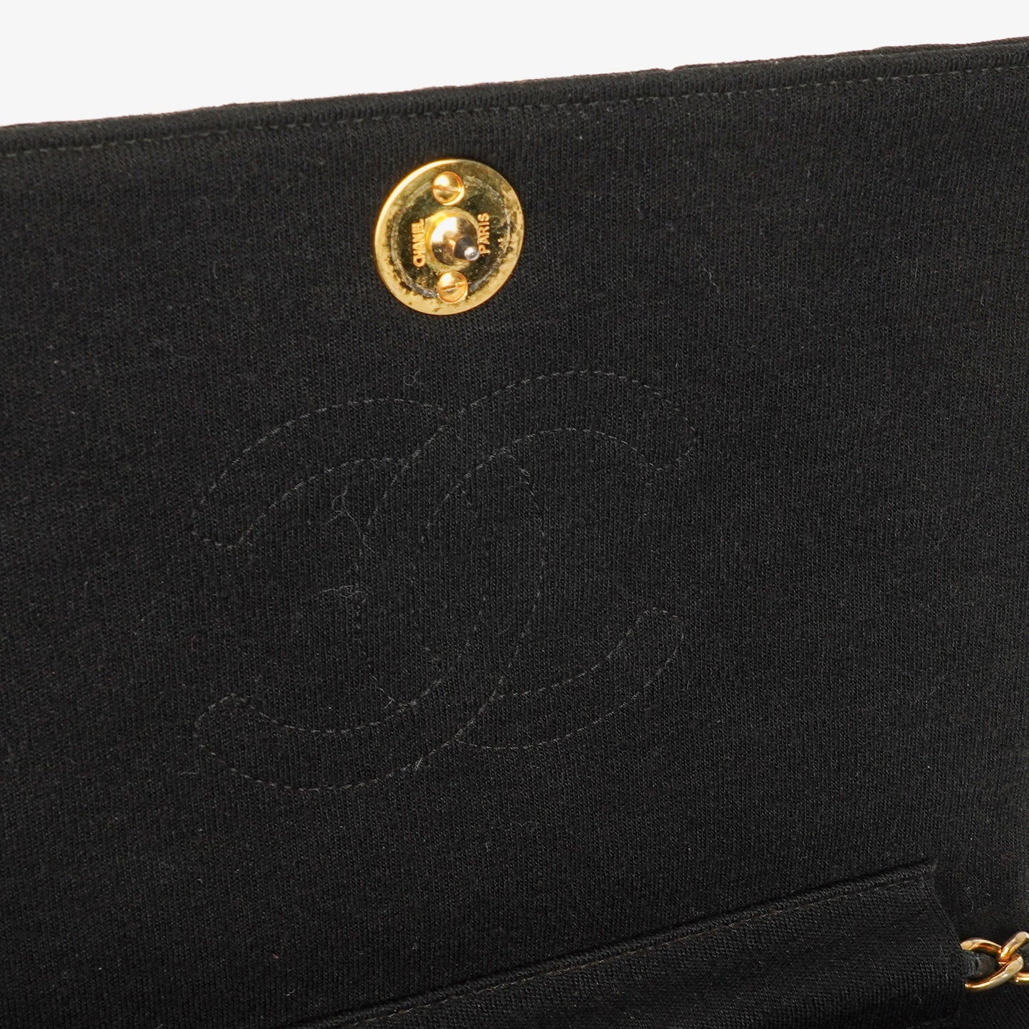 Chanel Classic Full Flap Bag Black Quilted Jersey With 24K Gold-Plated Hardware