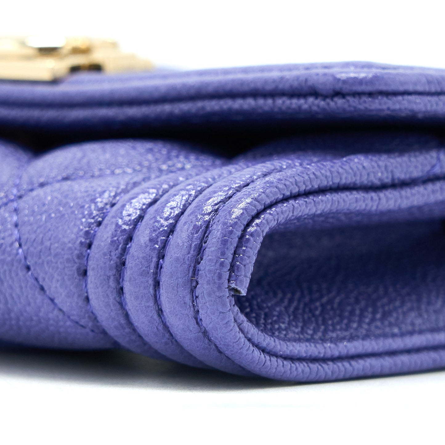 Chanel Boy Card Holder Caviar Purple L