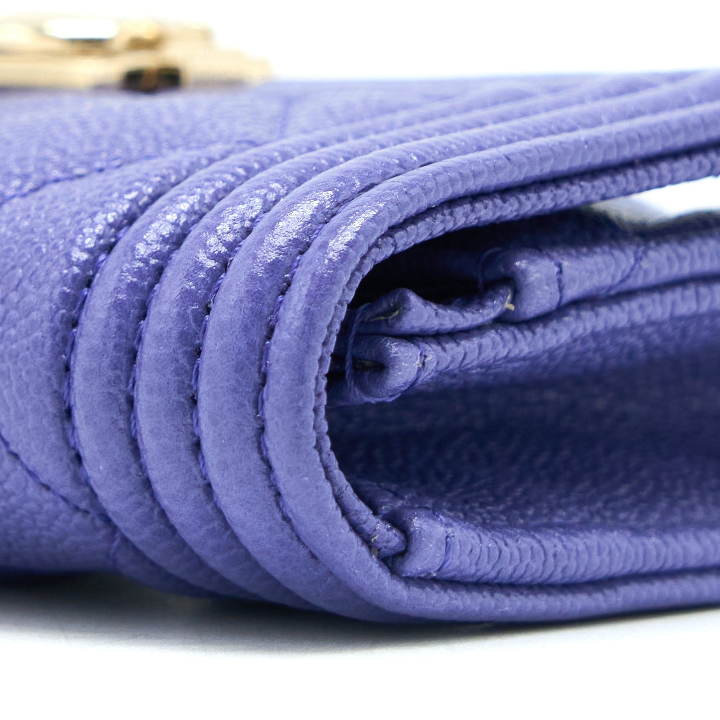 Chanel Boy Card Holder Caviar Purple L