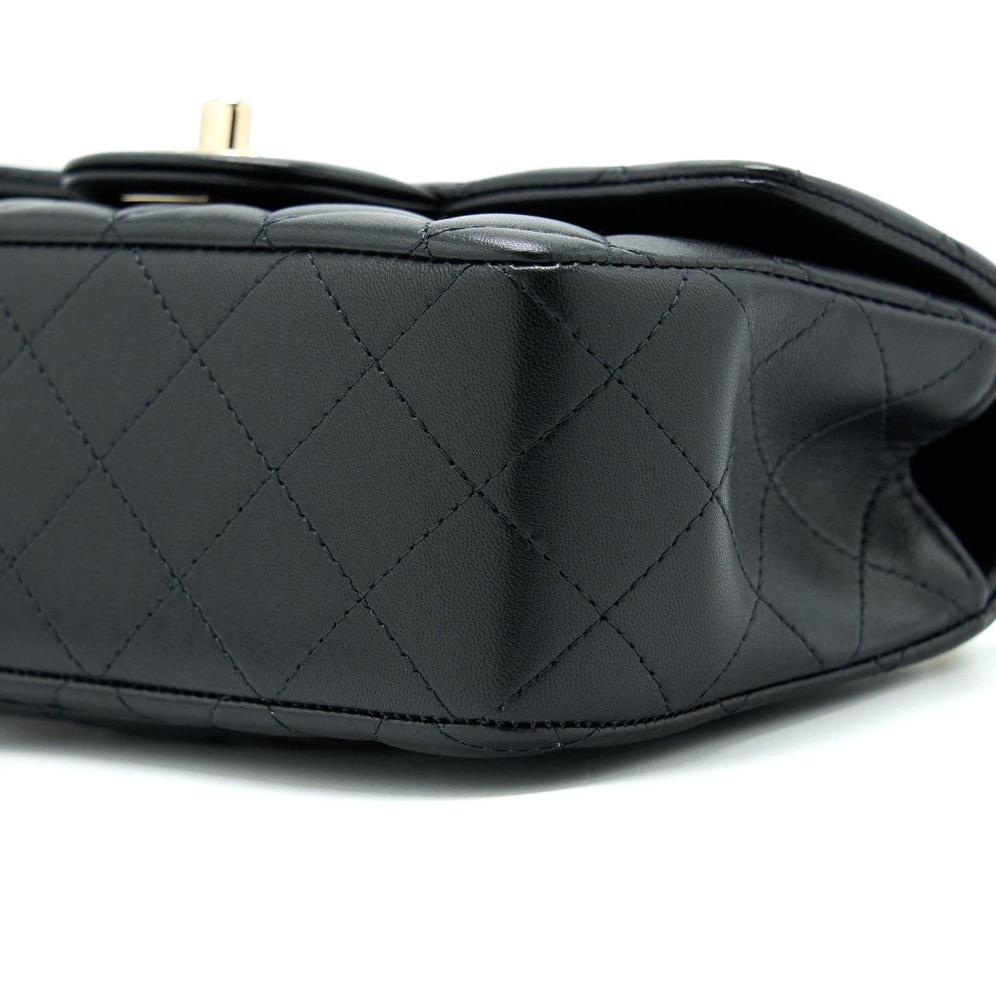 Chanel 22A Top Handle Mini Rectangular Flap Bag Lambskin Black