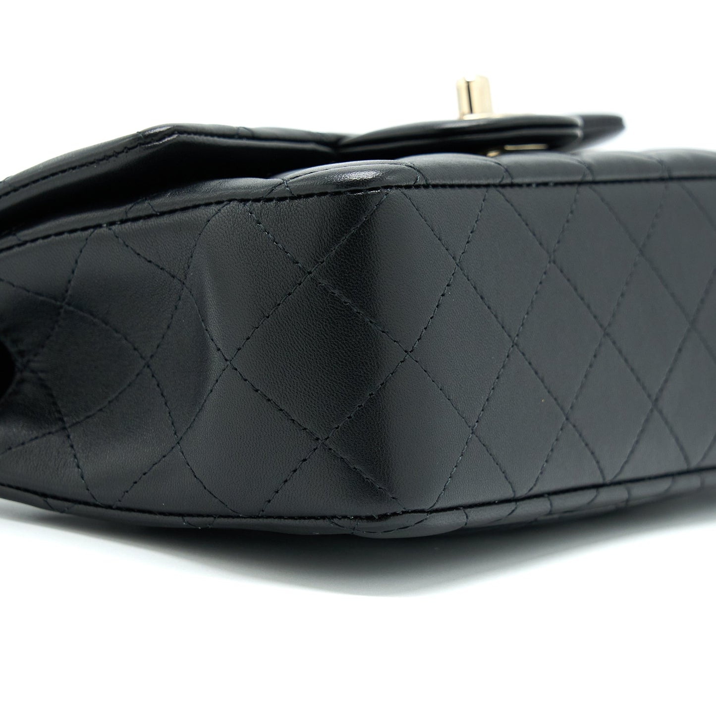 Chanel 22A Top Handle Mini Rectangular Flap Bag Lambskin Black