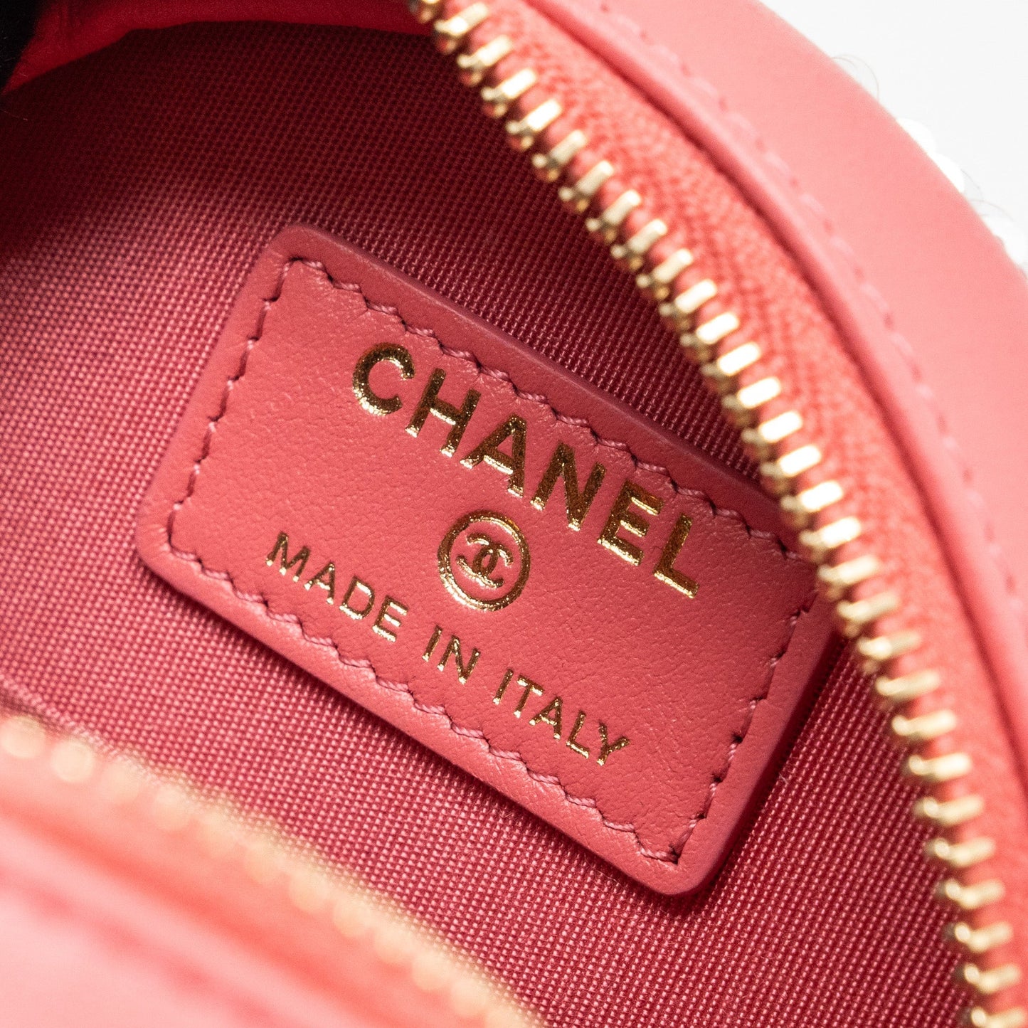 Chanel 19 Round Purse With Chain Sequins Pink Multicolour Hardware